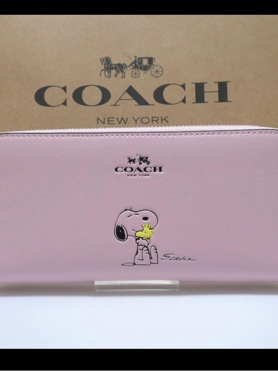 Coach Handbags - NWT COACH x PEANUTS Long Wallet Snoopy Woodstock Leather Zip pink